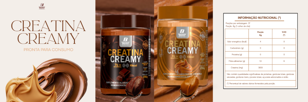 Creatina em pasta pronta para consumo.